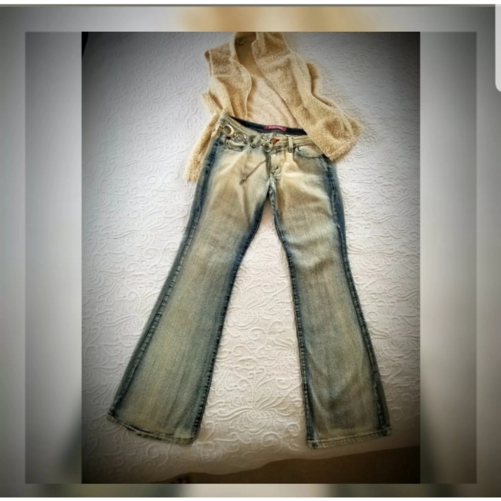 Levis 518 women superlow bootcut jeans 9 acid boho hippie Pants Denim